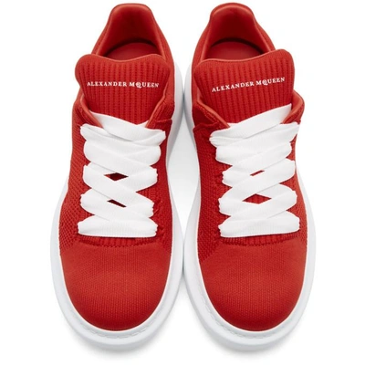 Shop Alexander Mcqueen Red Knit Oversized Sneakers In 6418flmred