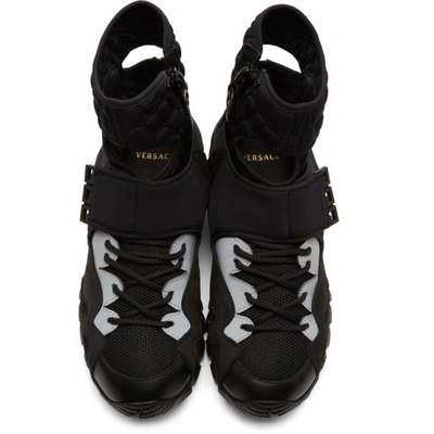 Shop Versace Black Hybrid High-top Sneakers In D41 Black