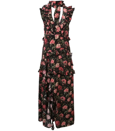 Shop R13 Black Floral Cut Out Maxi Dress