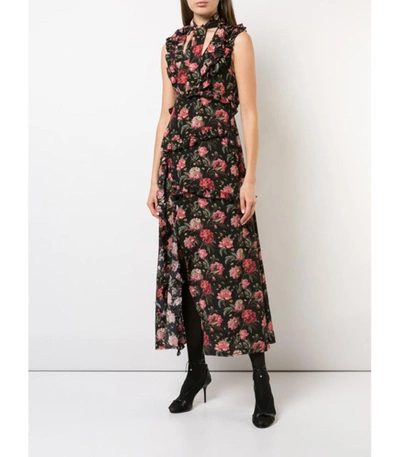 Shop R13 Black Floral Cut Out Maxi Dress