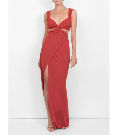Shop Galvan Horizon Dress In Red
