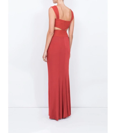 Shop Galvan Horizon Dress In Red