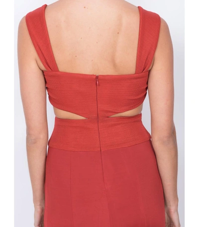 Shop Galvan Horizon Dress In Red