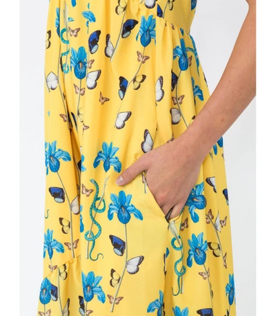 Shop Borgo De Nor Anais Floral Print Dress In Yellow