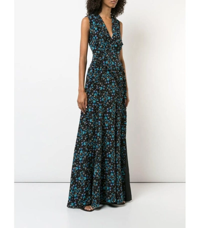 Shop Altuzarra Floral Flared Maxi Dress In Black