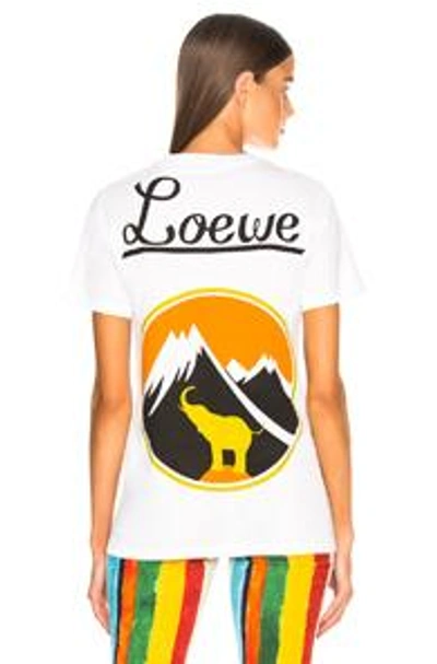 Shop Loewe Mount & Elephant T Shirt In White