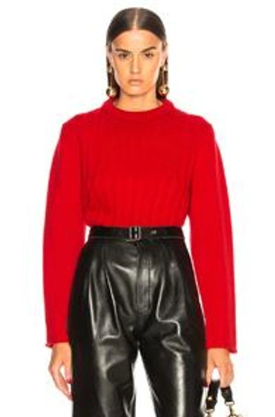 Shop Chloé Chloe Iconic Cashmere Crewneck Sweater In Earthy Red