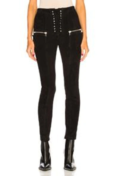 Shop Ben Taverniti Unravel Project Unravel Suede Lace Up Skinny In Black