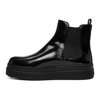 Shop Prada Black Formal Double Sole Chelsea Boots In F0002 Nero