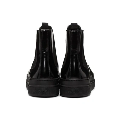 Shop Prada Black Formal Double Sole Chelsea Boots In F0002 Nero