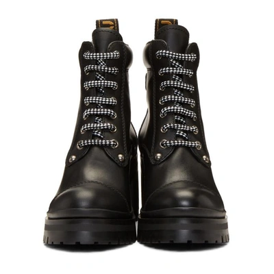 Shop Miu Miu Black Chunky Heel Boots In F0002 Black