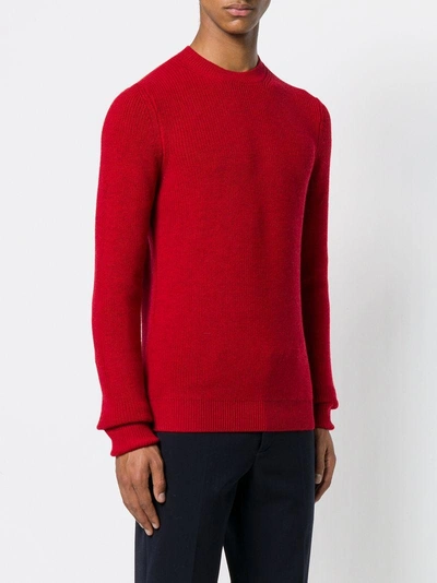 Shop Al Duca D'aosta 1902 Rib Knit Fitted Sweater - Red