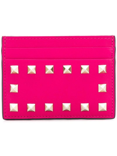 Shop Valentino Garavani Rockstud Cardholder - Pink & Purple