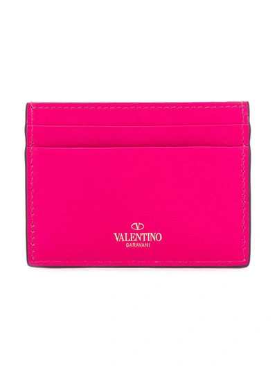 Shop Valentino Garavani Rockstud Cardholder - Pink & Purple