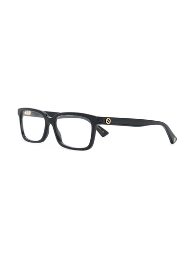 Shop Gucci Eyewear Rectangle Frame Glasses - Black
