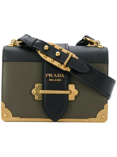 Shop Prada Cahier Shoulder Bag - Green