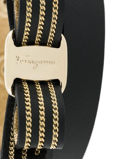 Shop Ferragamo Salvatore  Vara Bow Bracelet - Black