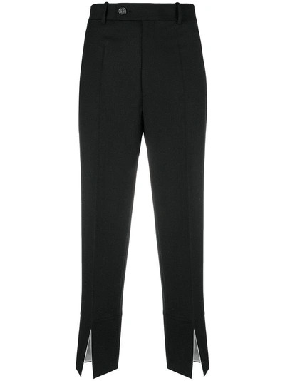 Shop Helmut Lang Front Slit Suit Trousers - Black