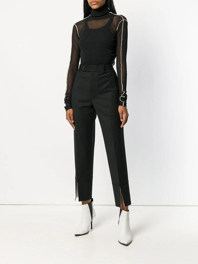 Shop Helmut Lang Front Slit Suit Trousers - Black