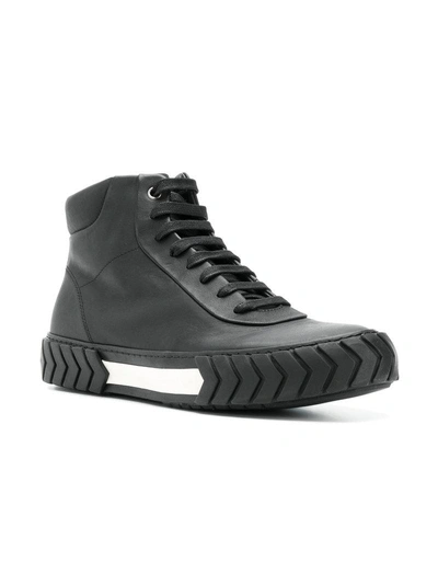 Shop Both Tyres Detail High Top Sneakers - Black