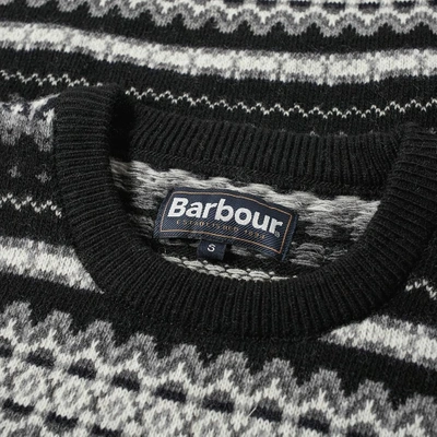 Shop Barbour Case Fair Isle Crew Knit In Black