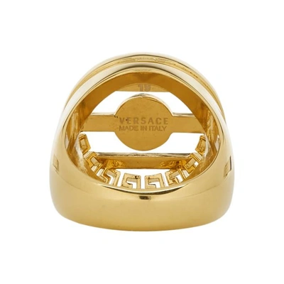 Shop Versace Gold Round Medusa Ring In D00o Gold