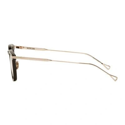 Shop Native Sons Black And Gold Verne Glasses In Black/clear