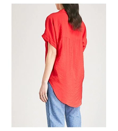 Shop Whistles Lea 绉 衬衫 In Red