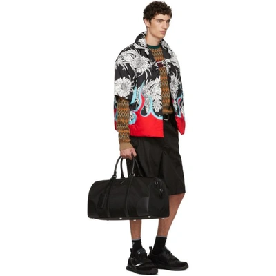 Shop Prada Black Floral Shirt Jacket In F0n98 Nero