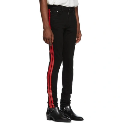 Shop Amiri Black & Red Stack Track Jeans