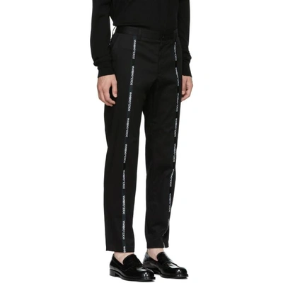 Shop Dolce & Gabbana Dolce And Gabbana Black Front Logo Trousers In N0000 Blk