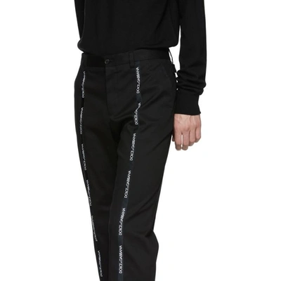 Shop Dolce & Gabbana Dolce And Gabbana Black Front Logo Trousers In N0000 Blk