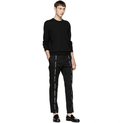 Shop Dolce & Gabbana Dolce And Gabbana Black Front Logo Trousers In N0000 Blk