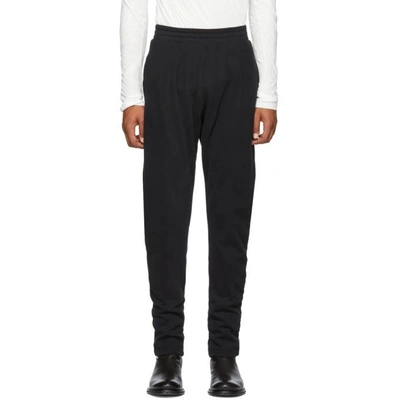 Shop Ann Demeulemeester Black Tapered Grimm Lounge Pants