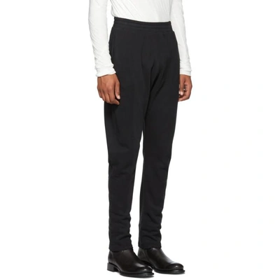 Shop Ann Demeulemeester Black Tapered Grimm Lounge Pants