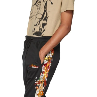 Shop Doublet Black Chaos Embroidery Track Pants