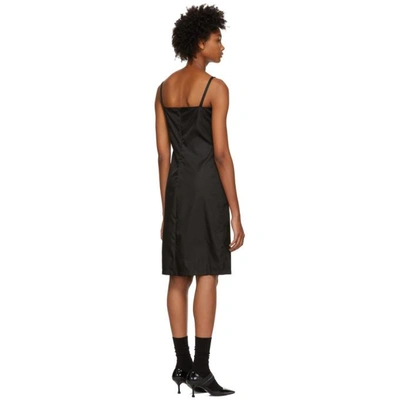 Shop Prada Black Strappy Short Dress In F0002 Black