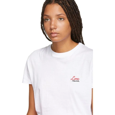 Shop Miu Miu White Love T-shirt In F0009 White