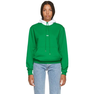 Shop Helmut Lang Green And White Tokyo Edition Taxi Hoodie In Green/white
