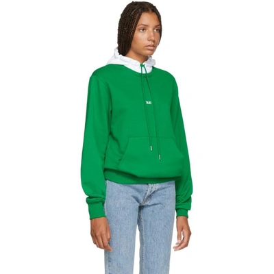 Shop Helmut Lang Green And White Tokyo Edition Taxi Hoodie In Green/white