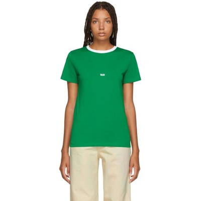 Shop Helmut Lang Green And White Tokyo Edition Taxi T-shirt In Green/white