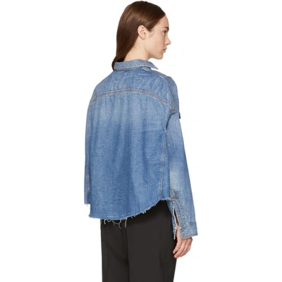 Shop R13 Blue Denim Cropped Shirt In Brindley