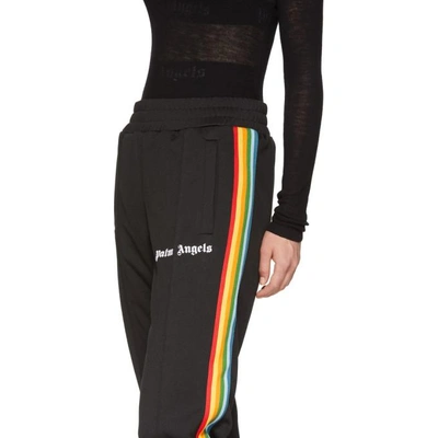 Shop Palm Angels Black Rainbow Track Pants In 1088 Blkmul