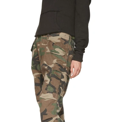 Shop R13 Green & Orange Camo Harrem Sweat Cuffs Cargo Trousers