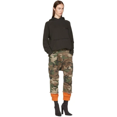 Shop R13 Green & Orange Camo Harrem Sweat Cuffs Cargo Trousers