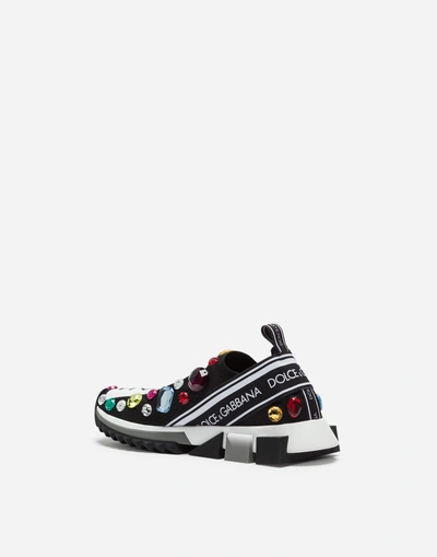 Shop Dolce & Gabbana Sorrento Sneakers With Embroidery In Black