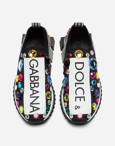Shop Dolce & Gabbana Sorrento Sneakers With Embroidery In Black