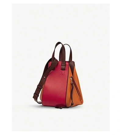 Shop Loewe Ginger And Rouge Brown Hammock Small Leather Handbag In Ginger/rouge