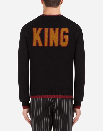 Shop Dolce & Gabbana Intarsia Knit In Wool And Cashmere In Multi-colored