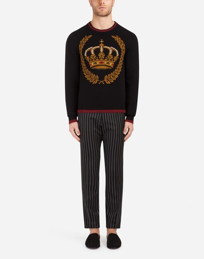 Shop Dolce & Gabbana Intarsia Knit In Wool And Cashmere In Multi-colored